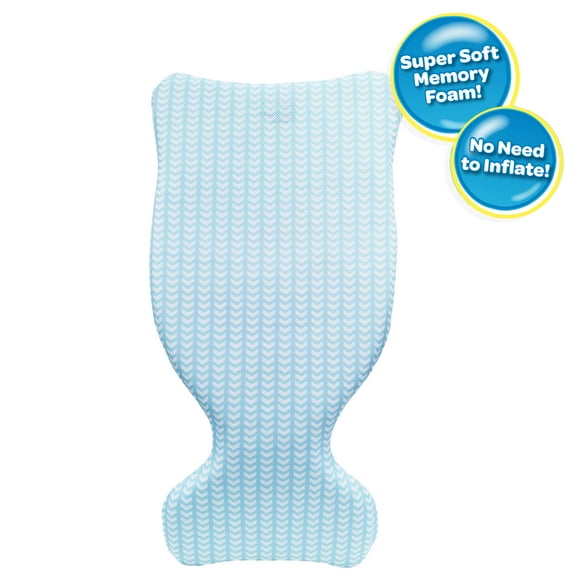 Open Box COMFY FLOATS 1 Person Saddle Pool Lounger, Blue with Chevron Pattern