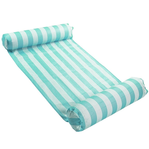 Open Box COMFY FLOATS Inflatable Striped Hammock Pool Float, Teal