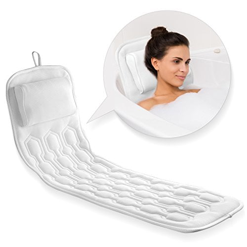 COMFYSURE Bath Cushion for Tub - Extra-Large Full Body Bath Tub Pillow & Non-Slip Spa Bathtub Mat Mattress Pad with Super Thick Breathable 3D Mesh Layers - Great Back Support for Adult