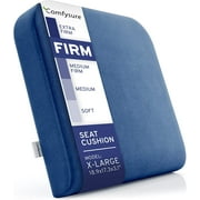 COMFYSURE Extra Large Firm Seat Cushion Pad Memory Foam Chair Support Pillow for Wheelchair 19x18x3 Navy