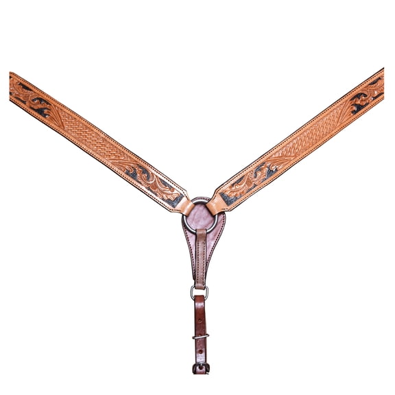 COMFYTACK By Hilason Western Horse Leather Basketweave Breast Collar Tan