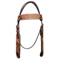 COMFYTACK By Hilason Western Horse Leather Basketweave Headstall Tan