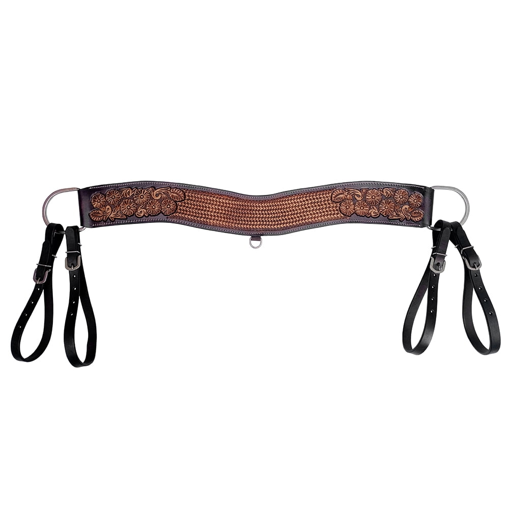 Coolhorse Leather Roughout Tripping Breast Collar with Wither Strap Handmade in Amarillo, TX