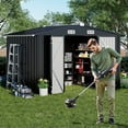 thumbnail image 1 of COMHOMA Metal Shed 10 x 8 ft. Outdoor Storage Shed with Lockable Door and Air Vent Metal Garden Shed,Gray, 1 of 10