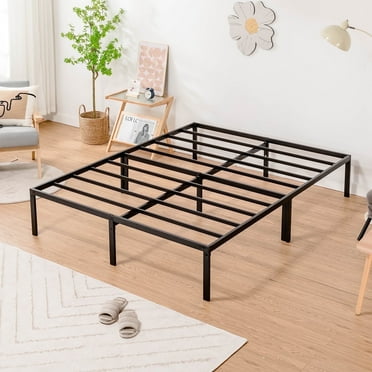 COMHOMA Queen Bed Frame Metal Platform with 14'' High Under Bed Storage Space
