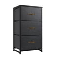 thumbnail image 1 of COMHOMA 3 Drawer, Dressers for Bedroom Furniture, Chest of Drawers, Fabric Drawer for Kids and Adults, Black, 1 of 6