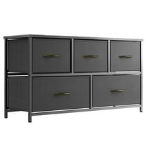 COMHOMA 5 Drawer, Dressers for Bedroom Furniture, Chest of Drawers, Fabric Drawer for Kids and Adults, Black