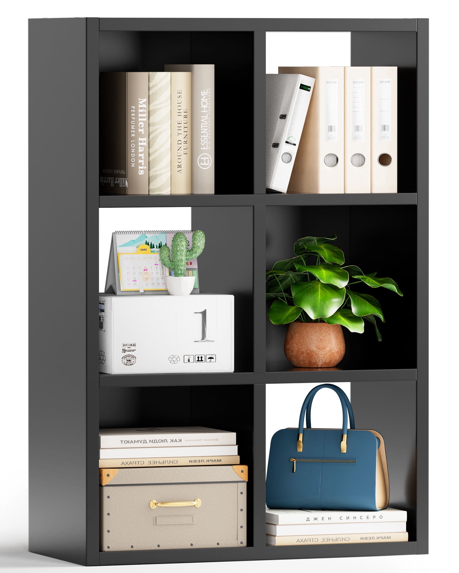 LUCKLIFE 6  Cube Storage Organizer with Open Back and Removable Back Panels, Black