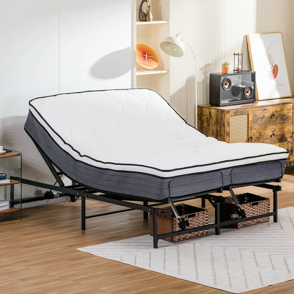 COMHOMA Adjustable Bed Frame King Size Adjustable Bed Base Head and Foot Incline