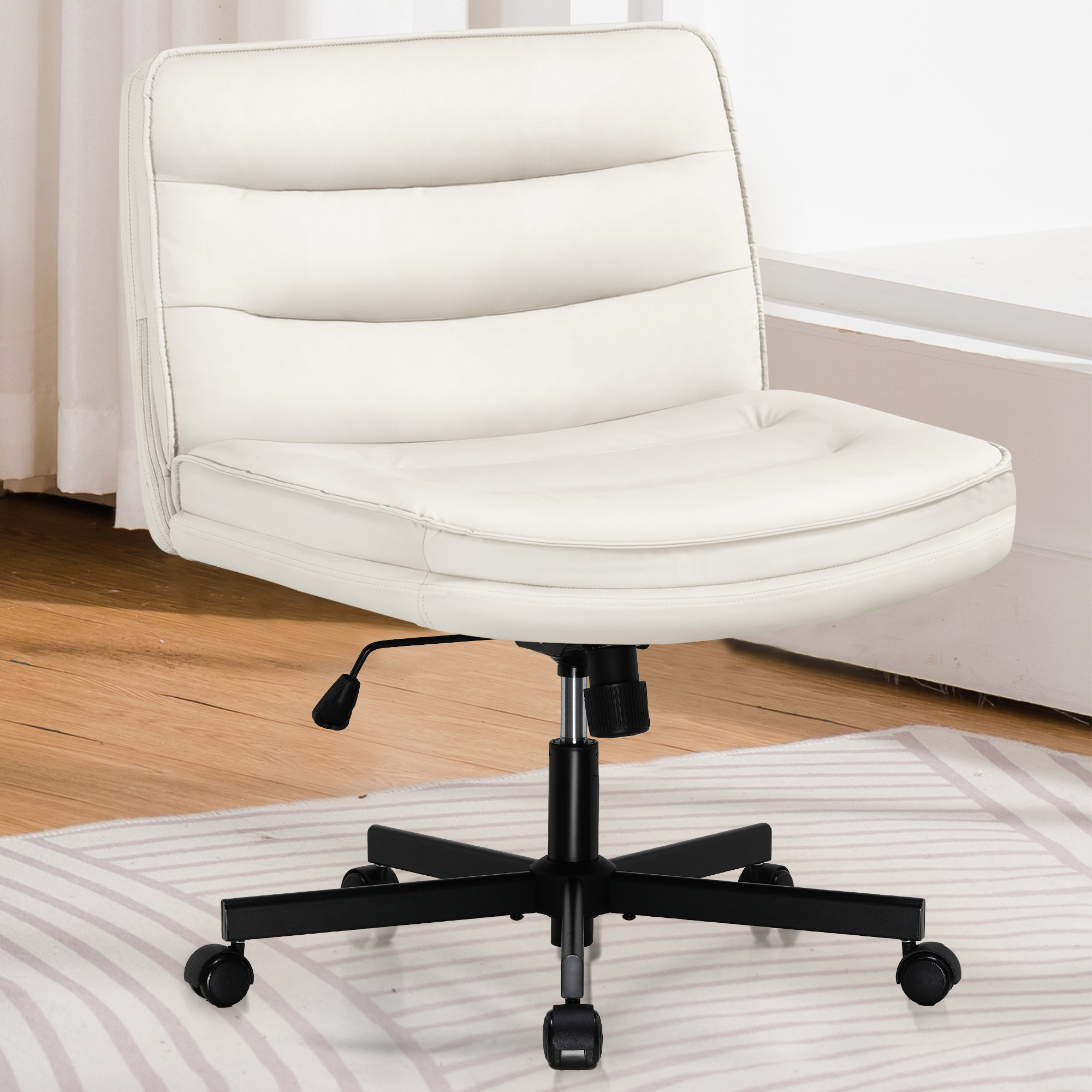 Duhome Modern Office Chair Makeup Vanity Chair with Wheels Task Computer Chair Swivel Height