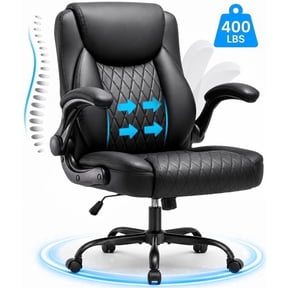 CloudRest Pro Office Chair, 400LBS Wide Seat Ergonomic Computer Desk Chair High Back Executive Leather Chair Adjustable Task Chair Lumbar Back, Black