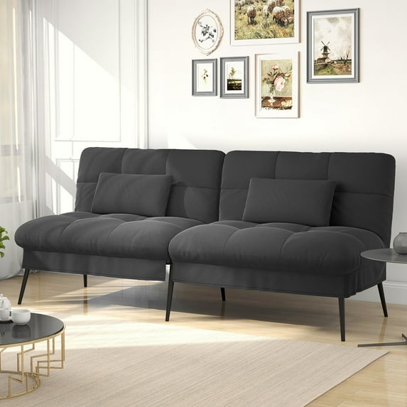 COMHOMA Cloud Comfort Convertible Futon Sofa Bed, Black
