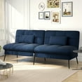 thumbnail interactive-video image 1 of COMHOMA Cloud Comfort Convertible Futon Sofa Bed, Blue, 1 of 9