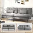 thumbnail image 1 of COMHOMA Convertible Futon Sofa Bed 72″ W Large Size Upholstered Futon Couch Fabric Sleeper Sofa, Gray, 1 of 8