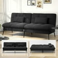 thumbnail image 1 of COMHOMA Convertible Futon Sofa Bed 72″ W Large Size Upholstered Futon Couch Fabric Sleeper Sofa,Black, 1 of 9