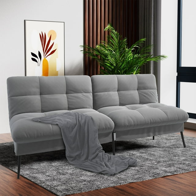 COMHOMA Extra Long Convertible Comfortable Futon Sofa Bed, Large ...