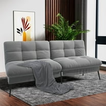 COMHOMA 68 IN W Futon Sofa Bed with Adjustable Backrest Modern Sofa,Gray