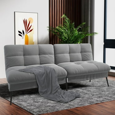 COMHOMA 68 IN W Futon Sofa Bed with Adjustable Backrest Modern Sofa,Gray