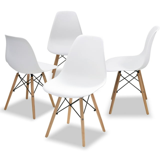 4-Count PVC Plastic Lounge Dining Chairs (White or Black)