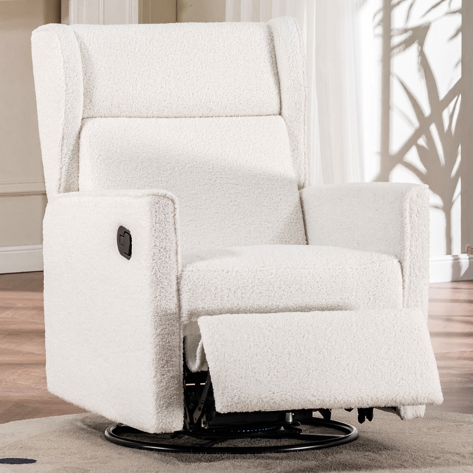 COMHOMA Nursery Rocking Chair Teddy Upholstered Swivel Rocker Recliner ...