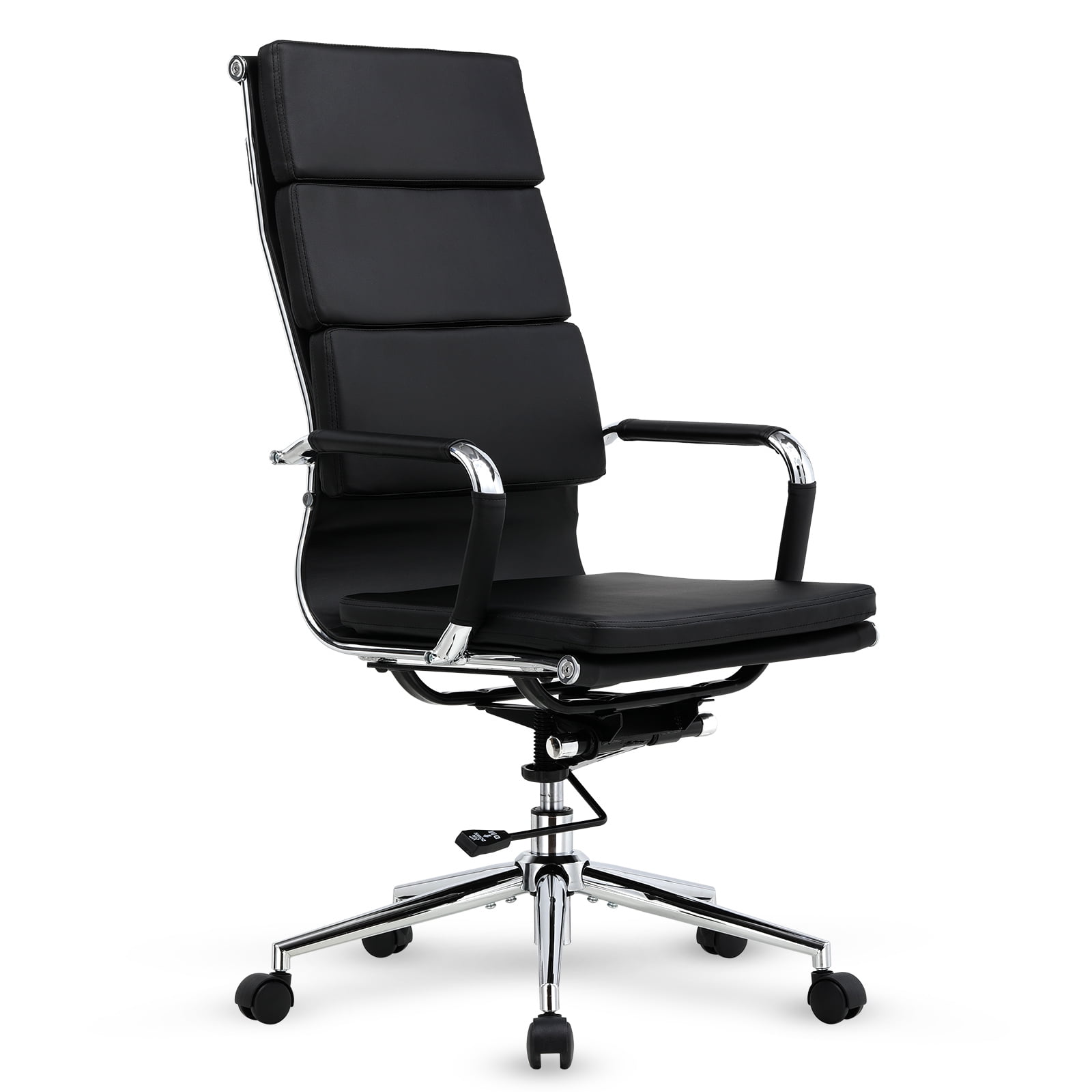COMHOMA Office Chair, PU Leather High Back Cushioned Office Chair, Mid