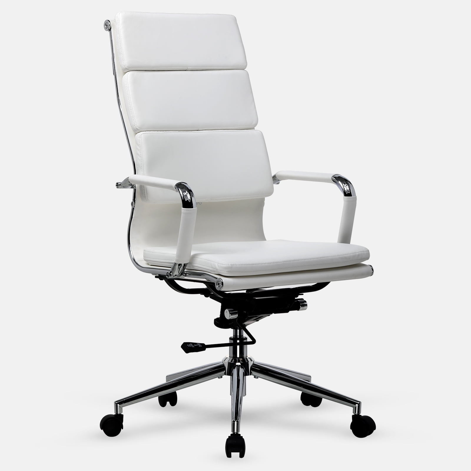 COMHOMA Office Chair, PU Leather Hing Back Cushioned Office Chair, Mid
