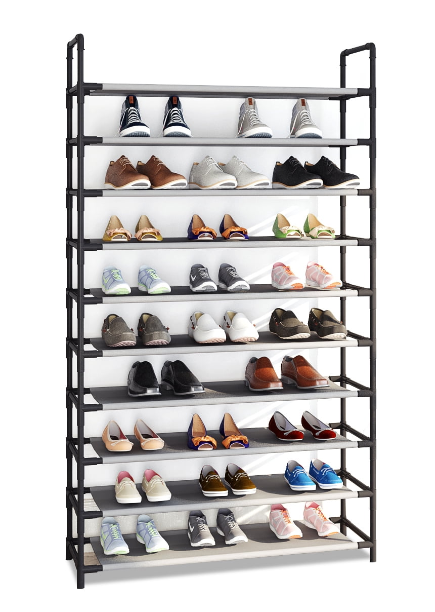 GCP Products 10 Tiers Shoe Rack, Large Capacity Shoe Organizer, Shoe Shelf  For 50 Pair, Large