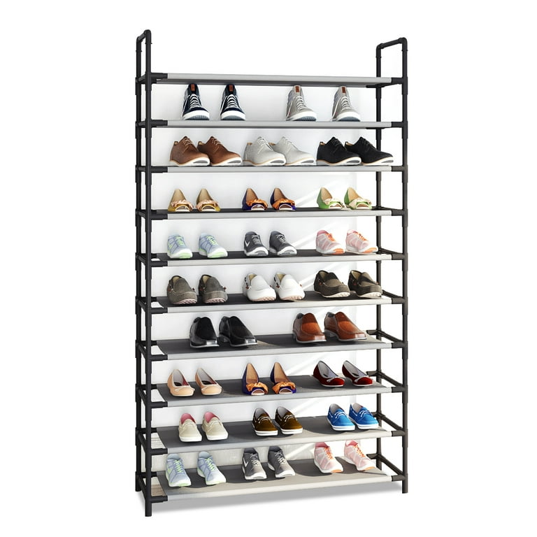 10 Tiers Shoe Rack, Large Shoe Organizer, Big Shoe Shelf for 50