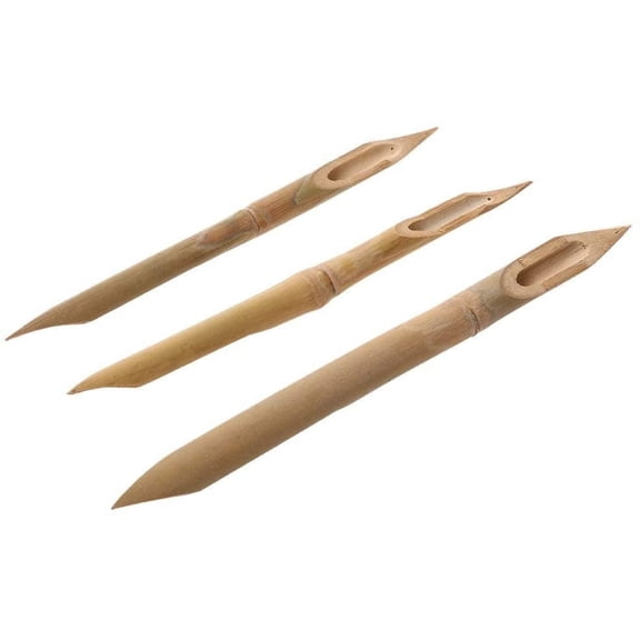 COMIART 3 Pcs Double Head Hard Strong Bamboo Reed Pens Pottery Ceramic Shaping Tools Polymer Clay Tool