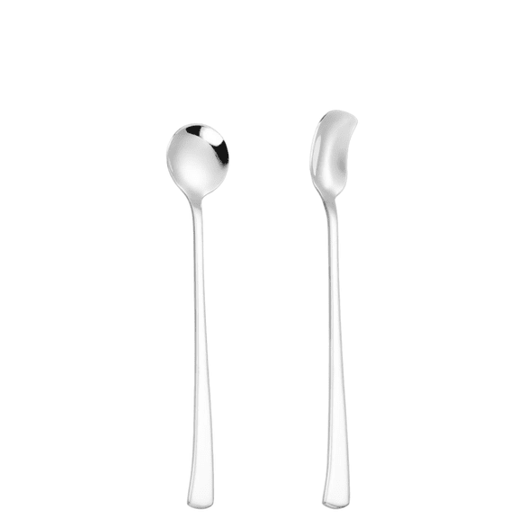COMIART 304 Stainless - Steel Ice Spoon Set (2 - piece), Long - handle Teaspoons for Milk Tea, Honey and Stirring