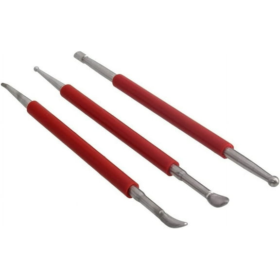 COMIART 3pcs Double Head Clay Sculpting Tools Ceramic Carving Pottery Tools Sculpture Tools Modeling Rod Tools