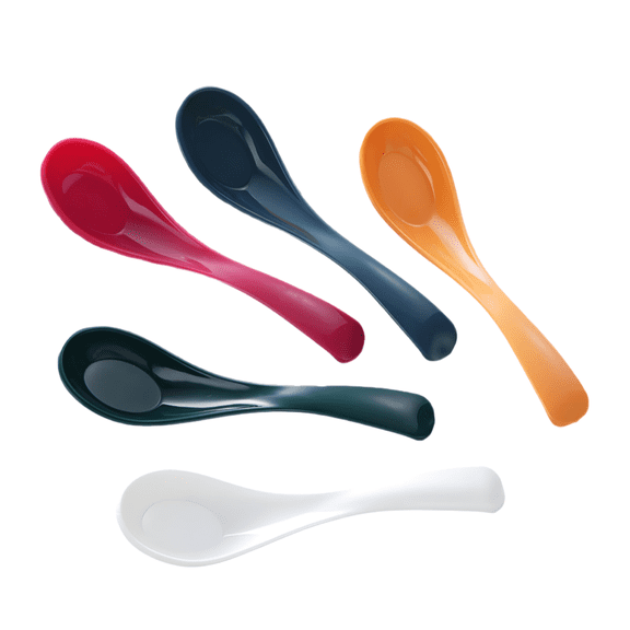 COMIART 5 - Color PP Melamine Long - Handle Soup Spoons, Household & Restaurant Commercial Use