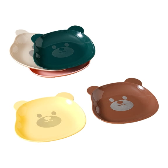 COMIART Cute Bear PP Material Small Dish for Dipping Sauces and Bones - 5 Colors Set