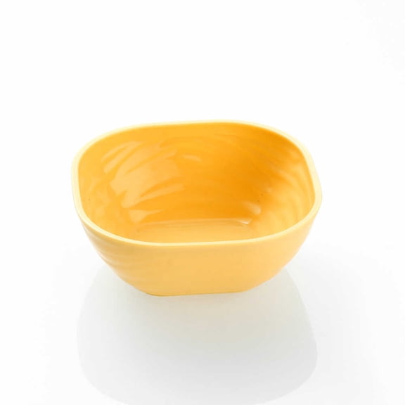 COMIART Home/Commercial Stone Pattern Sauce Dipping Dish Creative PP Square Small Dish - 4 Pieces(Yellow,4)