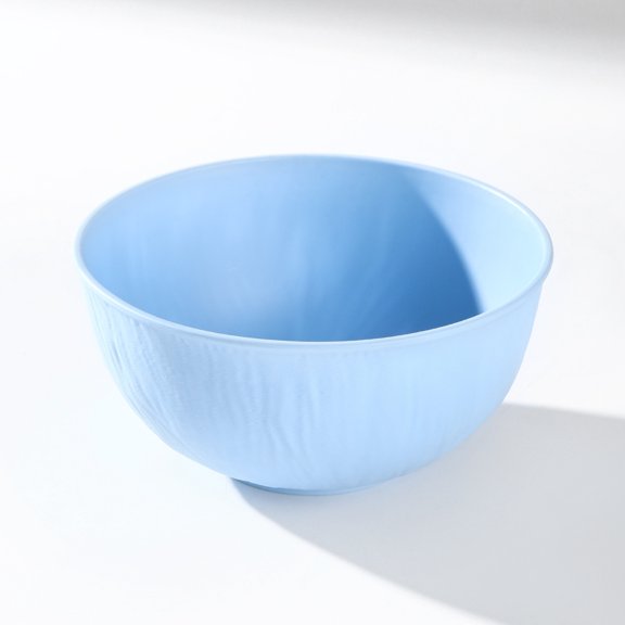 COMIART Simple Stone Pattern PP Material Rice Bowls - Set of 4, Ideal for Soup and Meals(Blue,4)