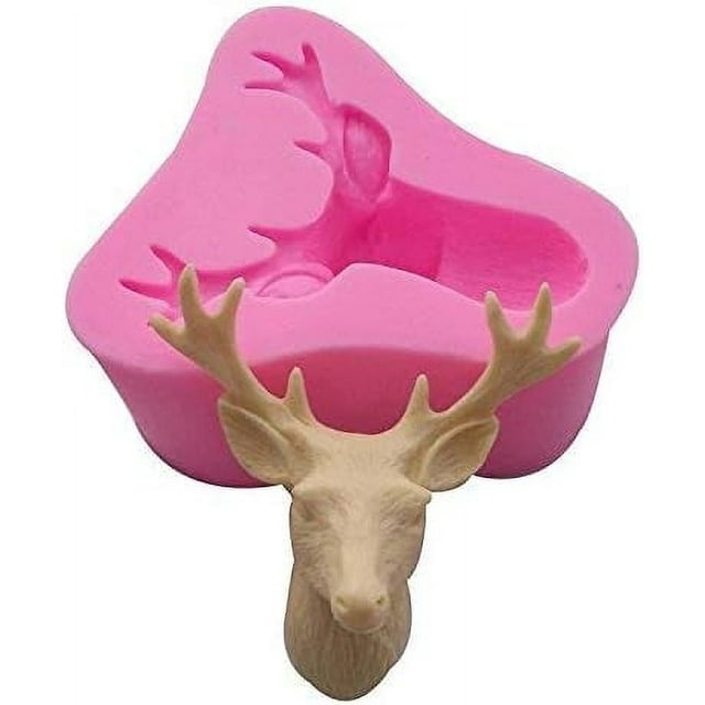 COMIART Stag Head Mould Christmas Deer Silicone Mold for Clay Sculpture Modeling Fimo Art Work