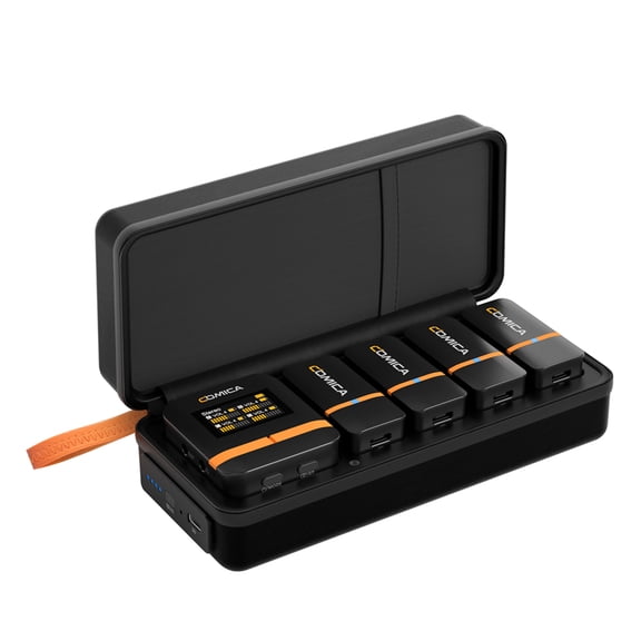 COMICA Microphone System,- Clip-on Mic Lavalier Clip-on Screen Vimo Q Wireless Ideal Presentations Live + 4pcs Screen 200m Noise Wireless Lavalier + Box 16h Duration Receiver + Reduction - Ideal