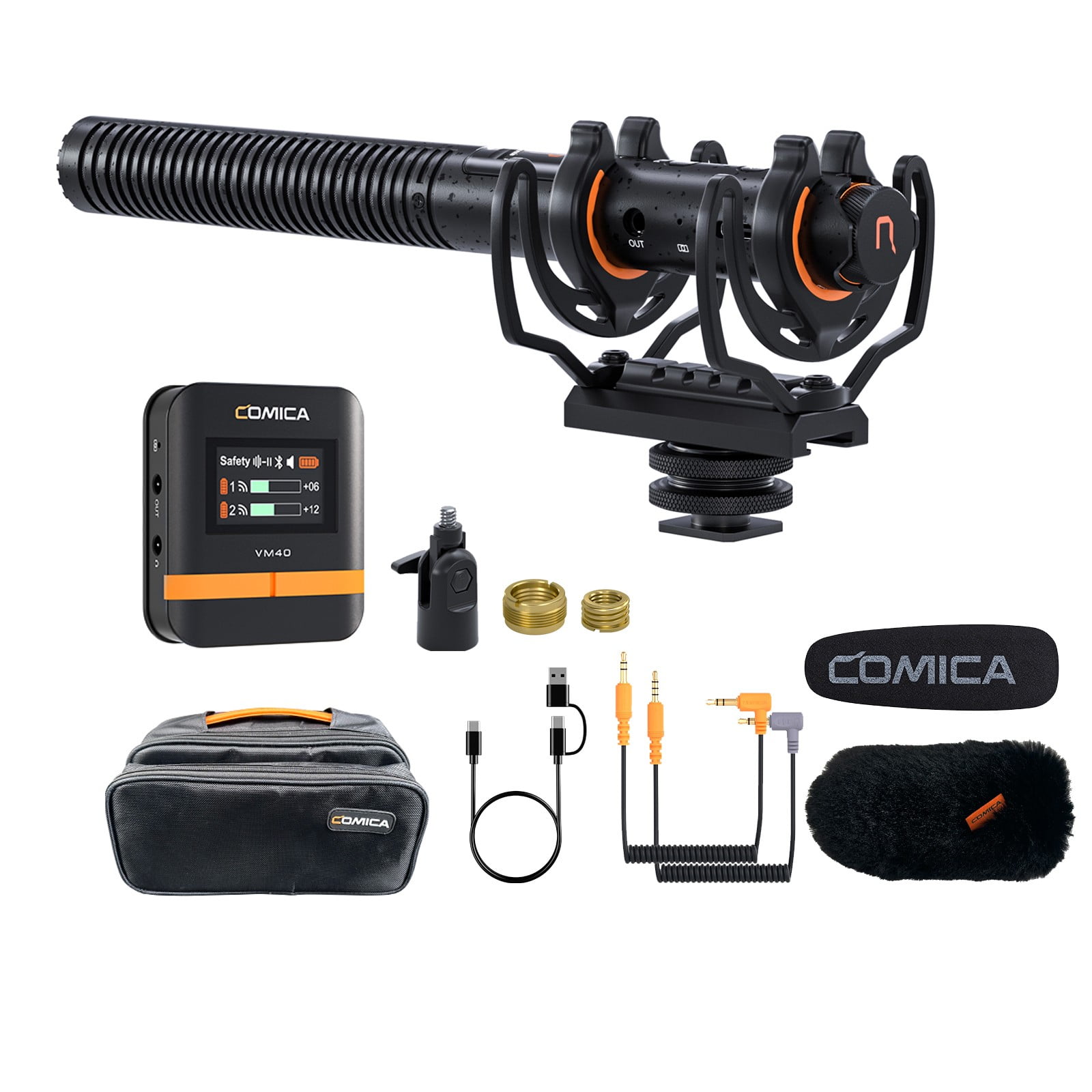 COMICA VM40 Wireless Shotgun Microphone with Receiver for Camera,Smartphone and PC,Support APP Control USB C Digital Output for Video Recording, Podcasting and Interview
