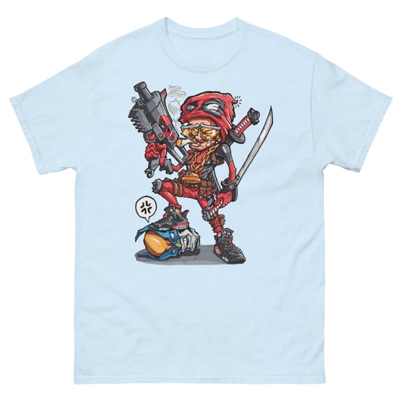 COMICBOOK STYLE COMIC BOOK TRADING CARDS STYLE VINTAGE GRAFFITI Men's classic tee (Light Blue, 2XL)