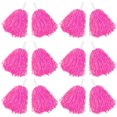 thumbnail image 1 of ABCISI 12 PCS Cheerleading Pom Poms Sports Dance Cheer Plastic Pom Pom with Plastic Handles for Sports Team Spirit Cheering, Party Dance Sports (Soft Plastic- Pink), 1 of 14