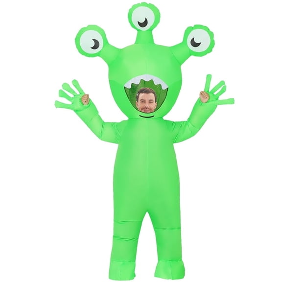 COMIN 72 inch Halloween Inflatable Alien Costume Adults Blow Up Costumes Inflatables Funny Ride on Blow up Cosplay Costumes for Men