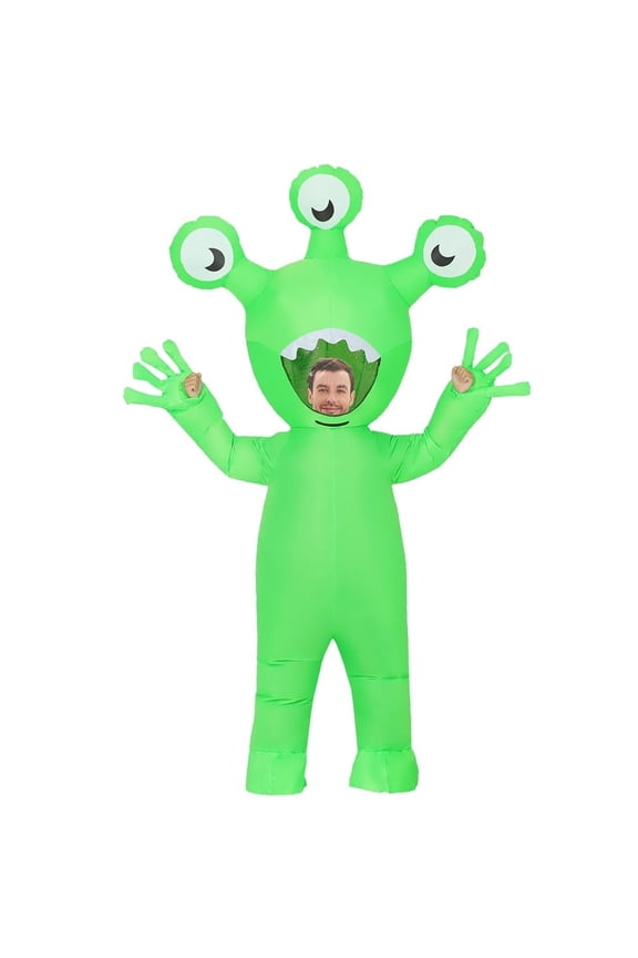 COMIN 72 inch Halloween Inflatable Alien Costume Adults Blow Up Costumes Inflatables Funny Ride on Blow up Cosplay Costumes for Men