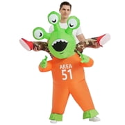 COMIN Halloween Inflatable Alien Costume Adults Cosplay Costumes Funny Ride on Blow Up Costumes Alien Suit for Men Women
