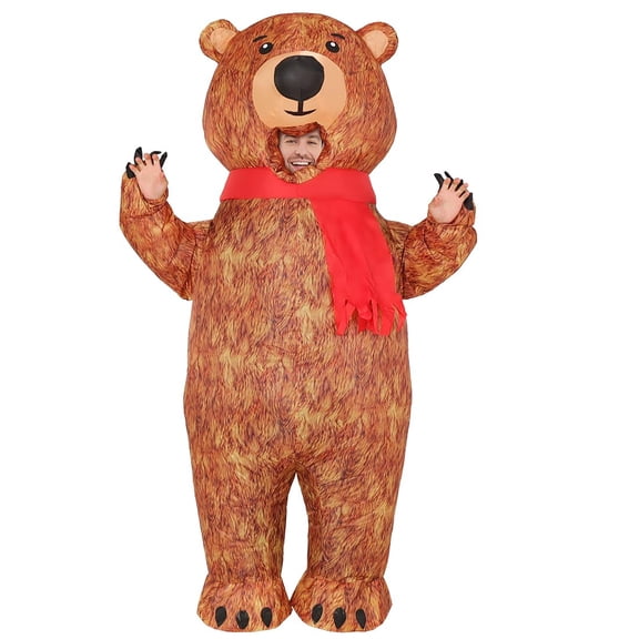 COMIN 72 inch Inflatable Bear Costume for Adults Simulated Skin Air Blow up Funny Fancy Costume Inflatable For Men Women