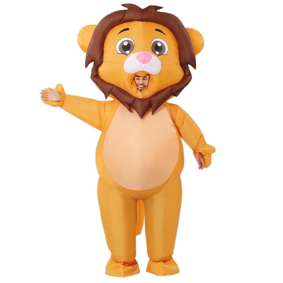 COMIN 72 inch Inflatable Lion Costume for Adults Blow Up Costume LionInflatable Costume Full Body for Halloween Party