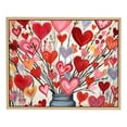 thumbnail image 1 of COMIO 16x12in / 20x16in Valentines Day Vase Heart Balloon Wall Art with Wooden Frame Decoration 20x16in, 1 of 4