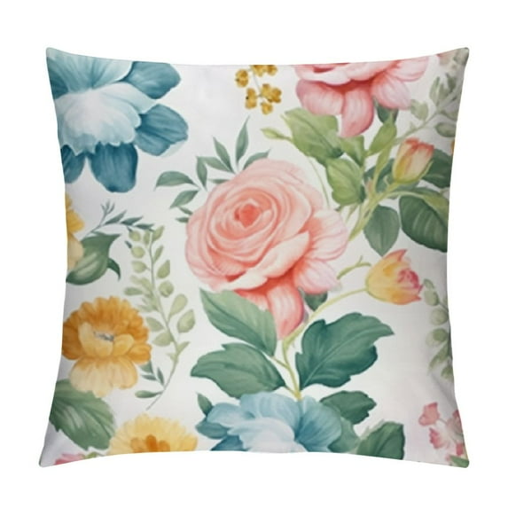 COMIO 1pc Flower Pattern Throw Pillow Covers Pillowcases Cushion Covers for Home Bed Room Farmhouse Decorations Multicolor