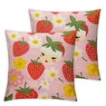 thumbnail image 1 of COMIO  2 Pcs Pillow Cover Pink Strawberry Throw Pillow Case Cute Decor for Home Sofa Couch Double Sided Pattern Soft Pillowcase, Cute Strawberry, 1 of 6