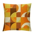 thumbnail image 1 of COMIO  70s Pattern Retro Inustrial in Orange and Brown Tones Throw Pillow Covers Cozy Square T, 1 of 5