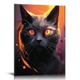 thumbnail image 1 of COMIO A Cat With Colorful Swirls Canvas Wall Art cat Pictures Wall Decor Modern Canvas Prints Painting Artwork Home Office Poster For Bathroom Livingroom, 1 of 4